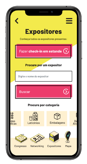 Apas Show: Tela de expositores no celular