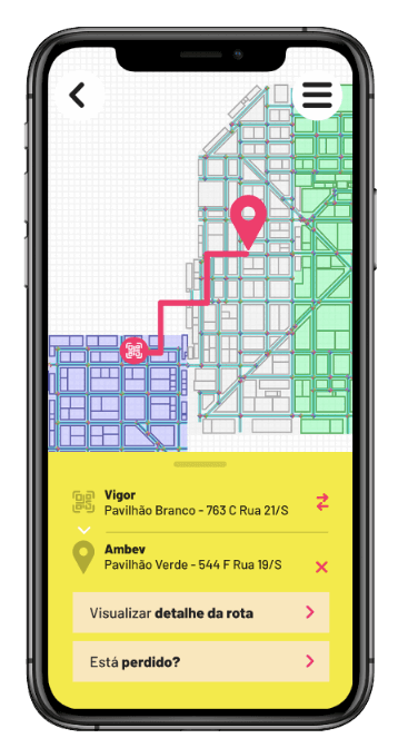 Apas Show: Tela do mapa da feira no celular