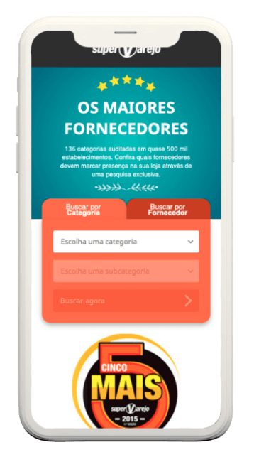 Pesquisa Super Varejo: Tela inicial do site no celular
